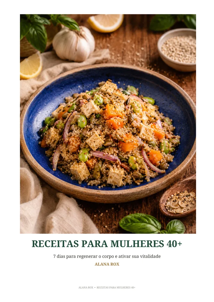 Capa do e-book Receitas para Mulheres 40+