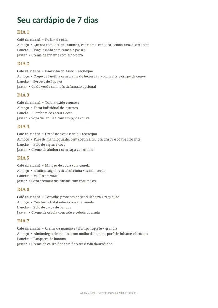Prévia da página Seu cardápio de 7 dias